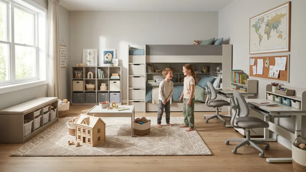 Organizacja pokoju rodzeństwa - praktyczne sposoby na funkcjonalne wspólne wnętrze - featured