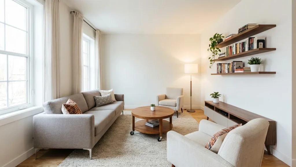 Ustawienie mebli w małym salonie – sprawdzone sposoby na funkcjonalne i stylowe wnętrze - featured